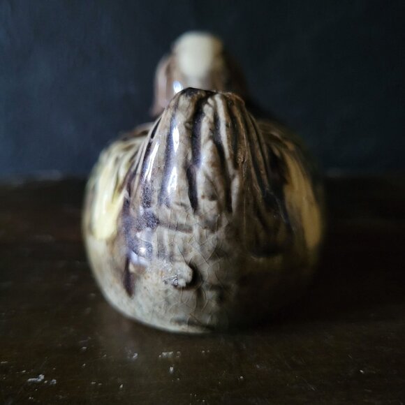 Antique Brush-McCoy Arts & Crafts Duck Flower Frog Majolica Ware - Picture 6 of 8